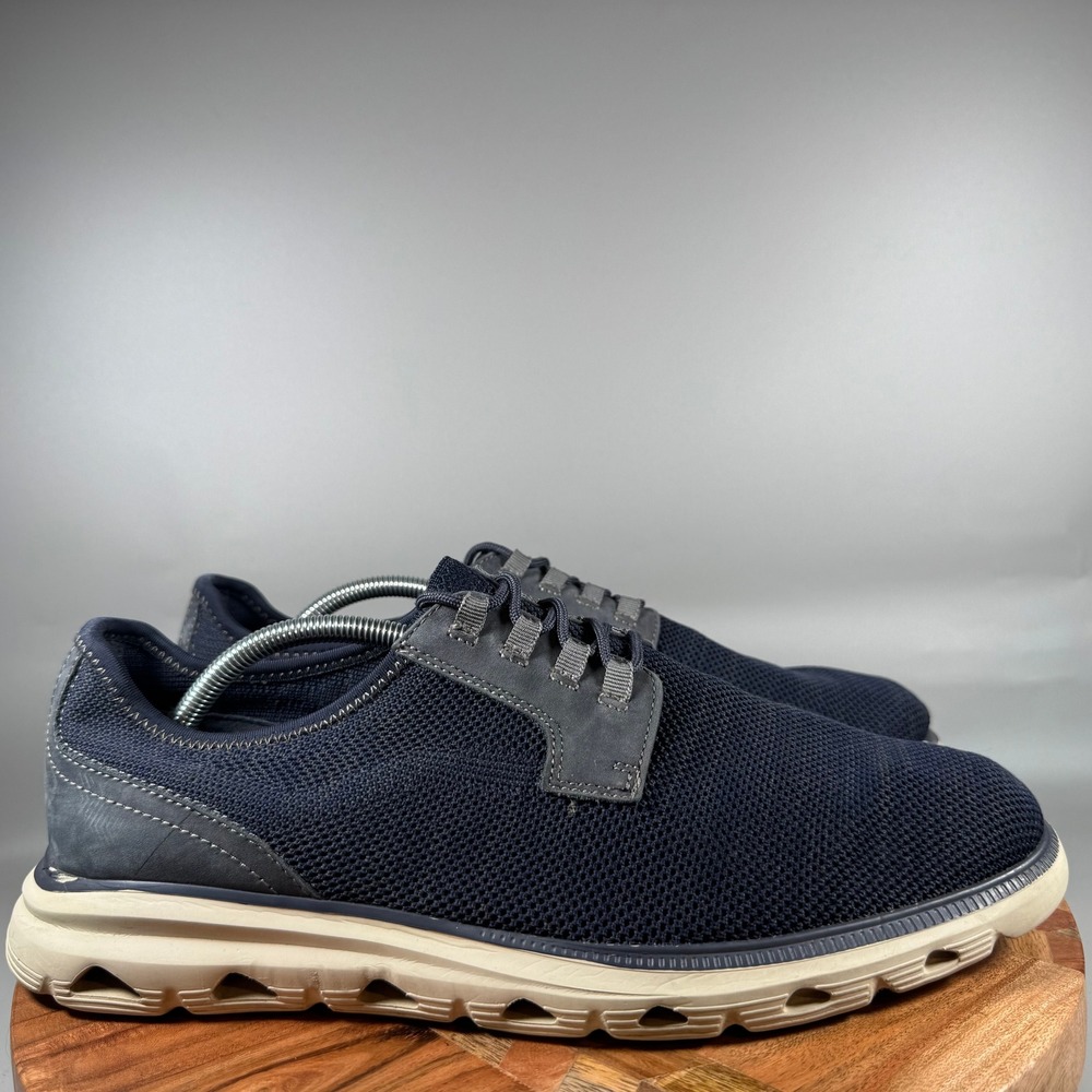 Johnston & Murphy XC4 Prentiss‎ Navy Knit Leather Sneakers Mens 11.5 M 59-93656
